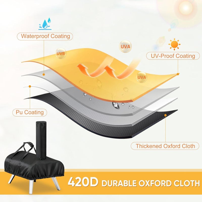 TwoPone Pizza Oven Cover for Pellethead, Waterproof Pizza Oven Accessories Carry Cover for Outdoor - Image 4